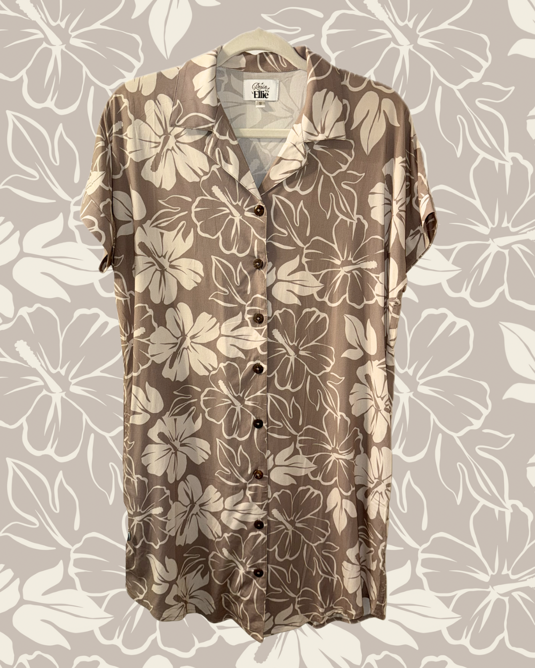 DRESS HIBISCUS RAYON/SPANDEX BLEND