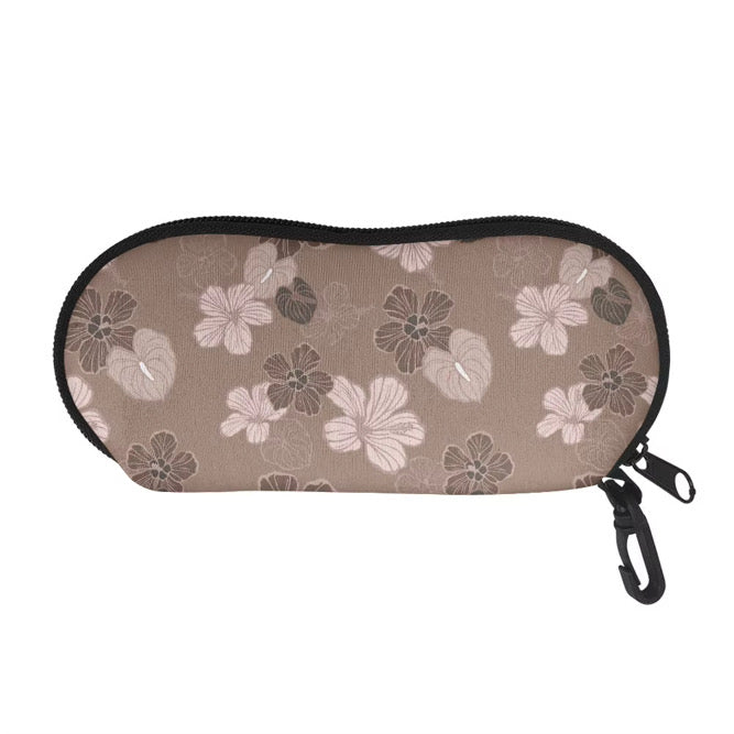 Eyeglass case mocha hibiscus hau