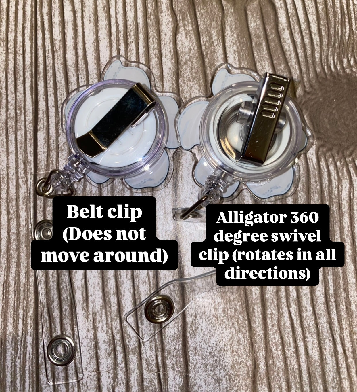 Badge reels-alligator swivel clip