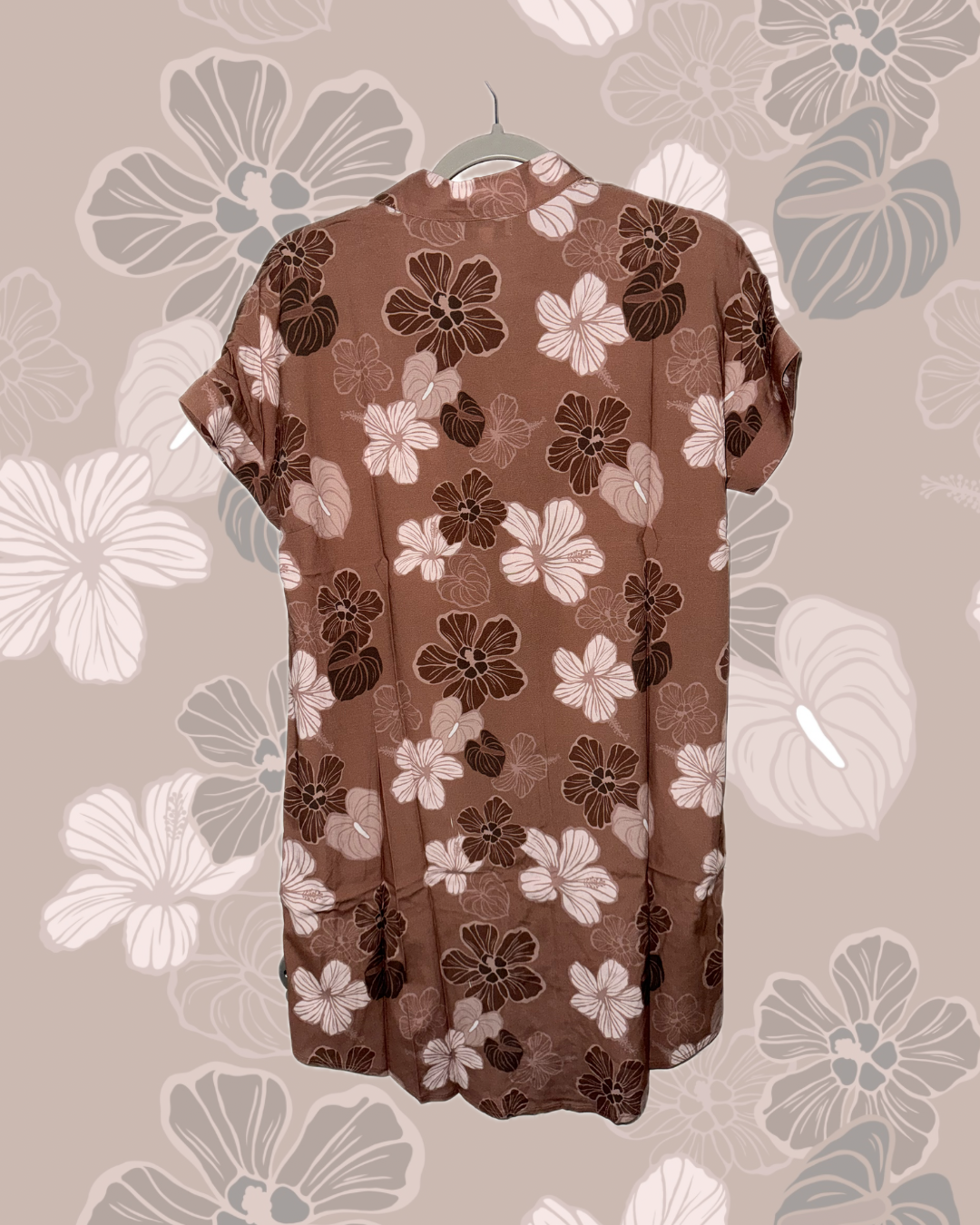 DRESS CHOCOLATE HIBISCUS HAU (RAYON/SPANDEX)