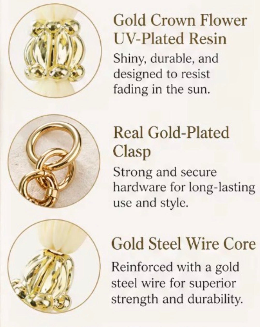 PHONE WRIST STRAP CROWN & PUAKENIKENI (GOLD & IVORY)