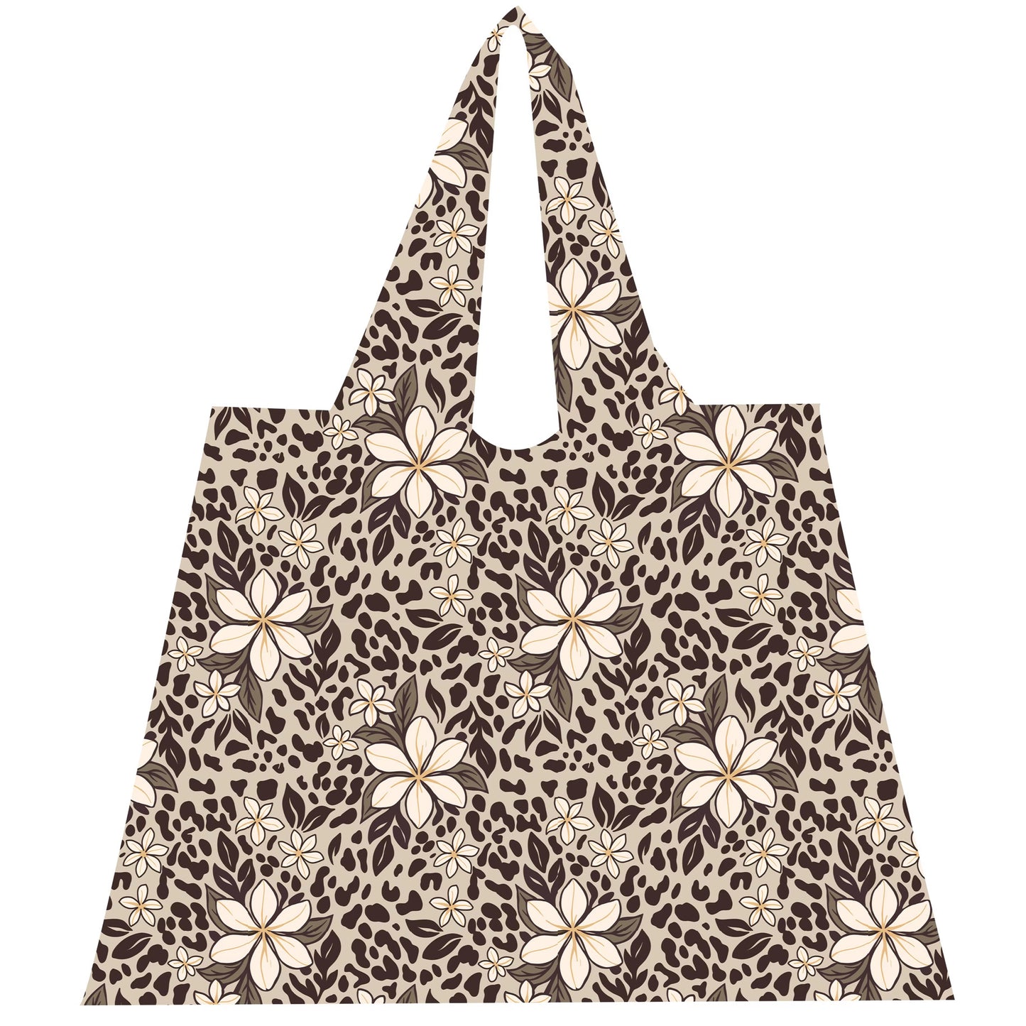 REUSABLE BAG LEOPARD PLUMERIA