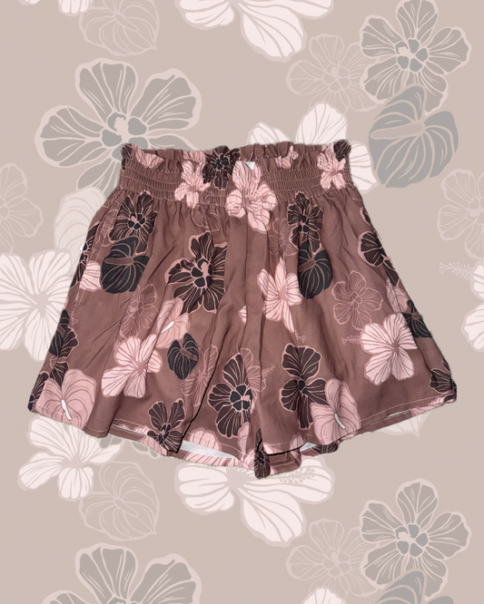 SUMMER SHORTS MOCHA HIBISCUS HAU
