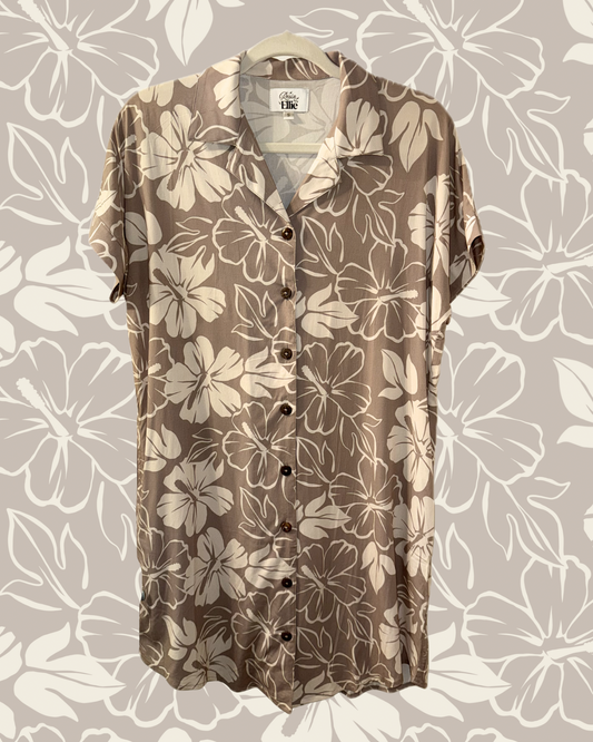 DRESS HIBISCUS RAYON/SPANDEX BLEND