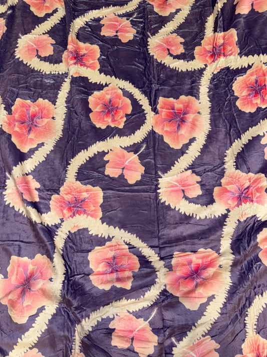 BLANKET PURPLE/PINK HIBISCUS LEI 60x80"