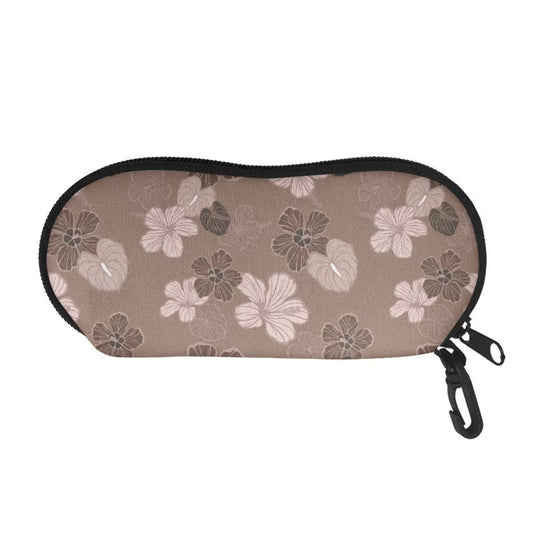 Eyeglass case mocha hibiscus hau
