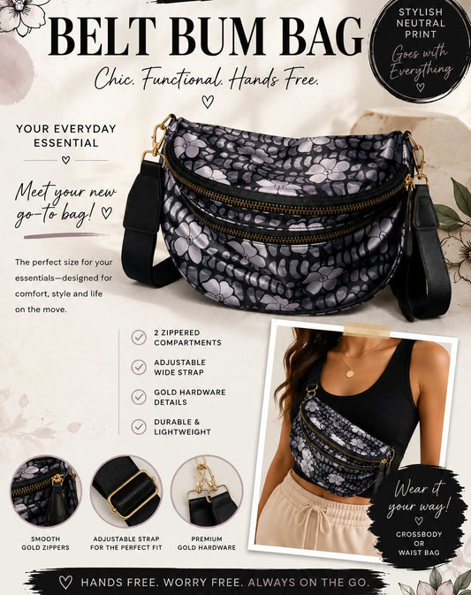 BELT BUM BAG CAMO HEBREW PUAKENIKENI (GOLD HARDWARE)