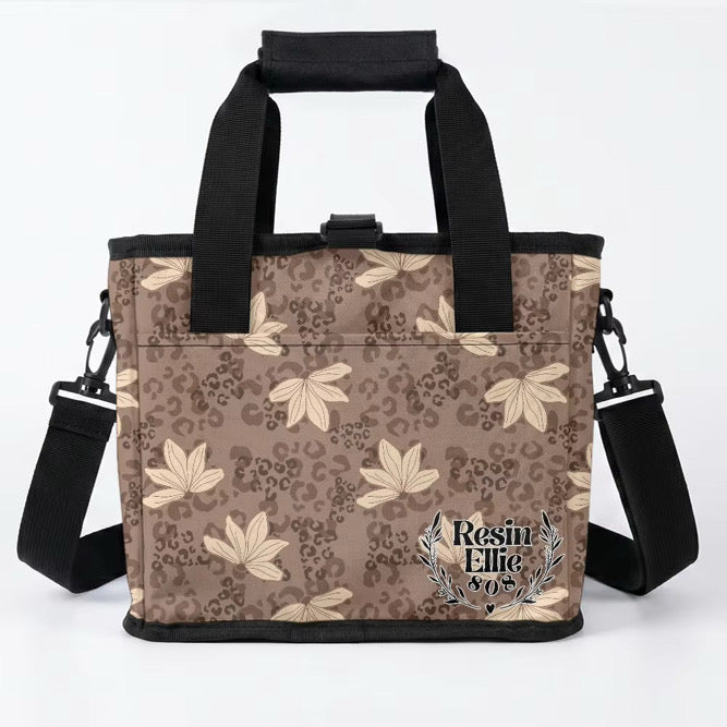 DRINK CARRIER TOTE LEOPARD NAUPAKA
