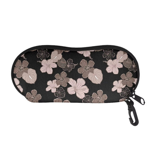 Eyeglass case black hibiscus hau