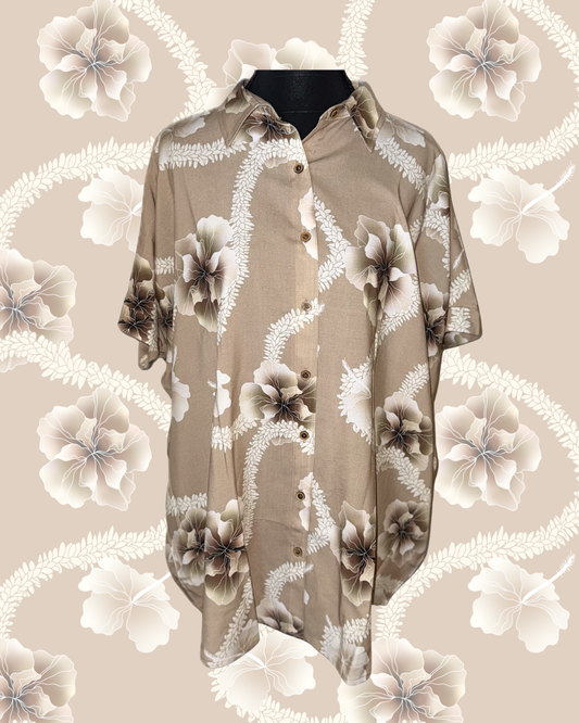 SHIRT HIBISCUS LEI 100% RAYON