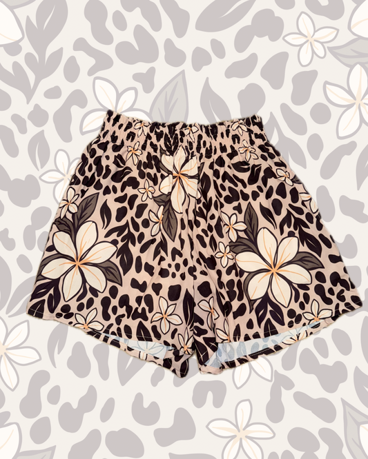 SUMMER SHORTS LEOPARD PLUMERIA