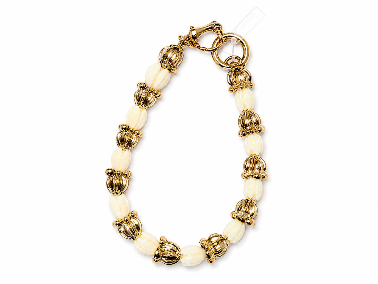 PHONE WRIST STRAP CROWN & PIKAKE (GOLD & IVORY)