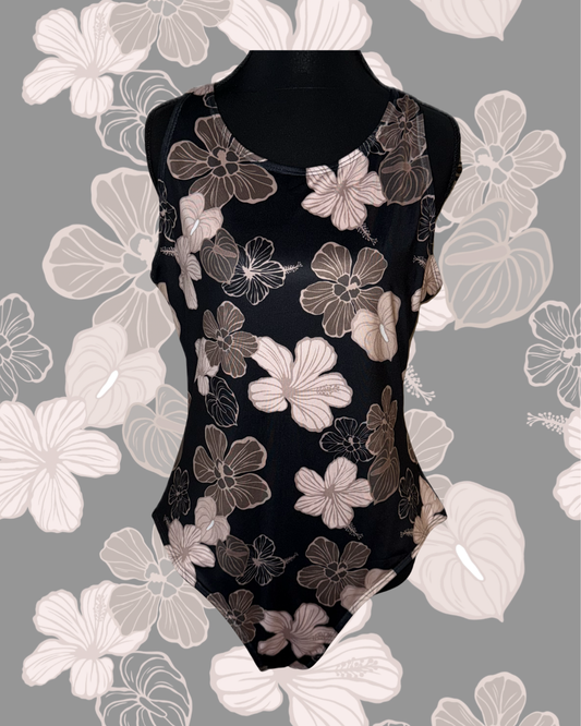 BODYSUIT BLACK HIBISCUS HAU