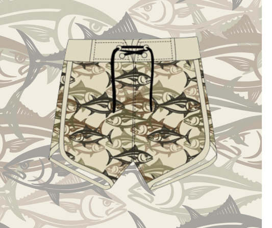 BOY'S SHORTS TAN AHI CAMO