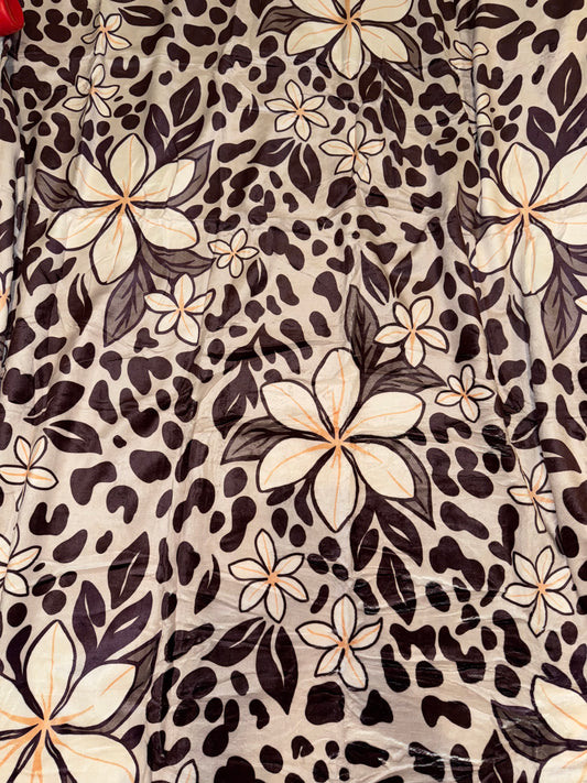 BLANKET LEOPARD PLUMERIA 60x80"