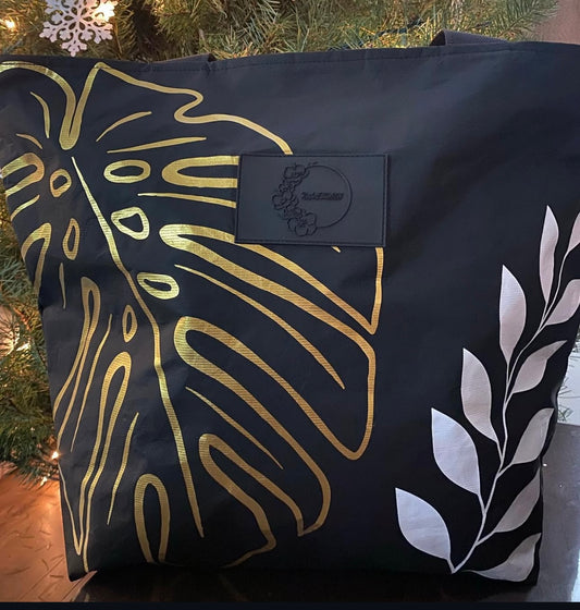 TOTE BLACK MONSTERA