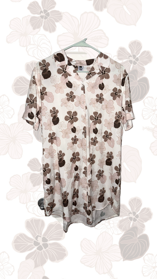 DRESS CREAM HIBISCUS HAU (RAYON)