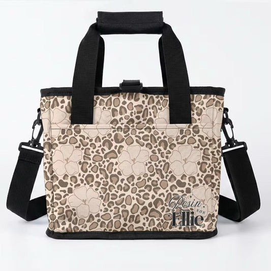 DRINK CARRIER TOTE LIGHT LEOPARD