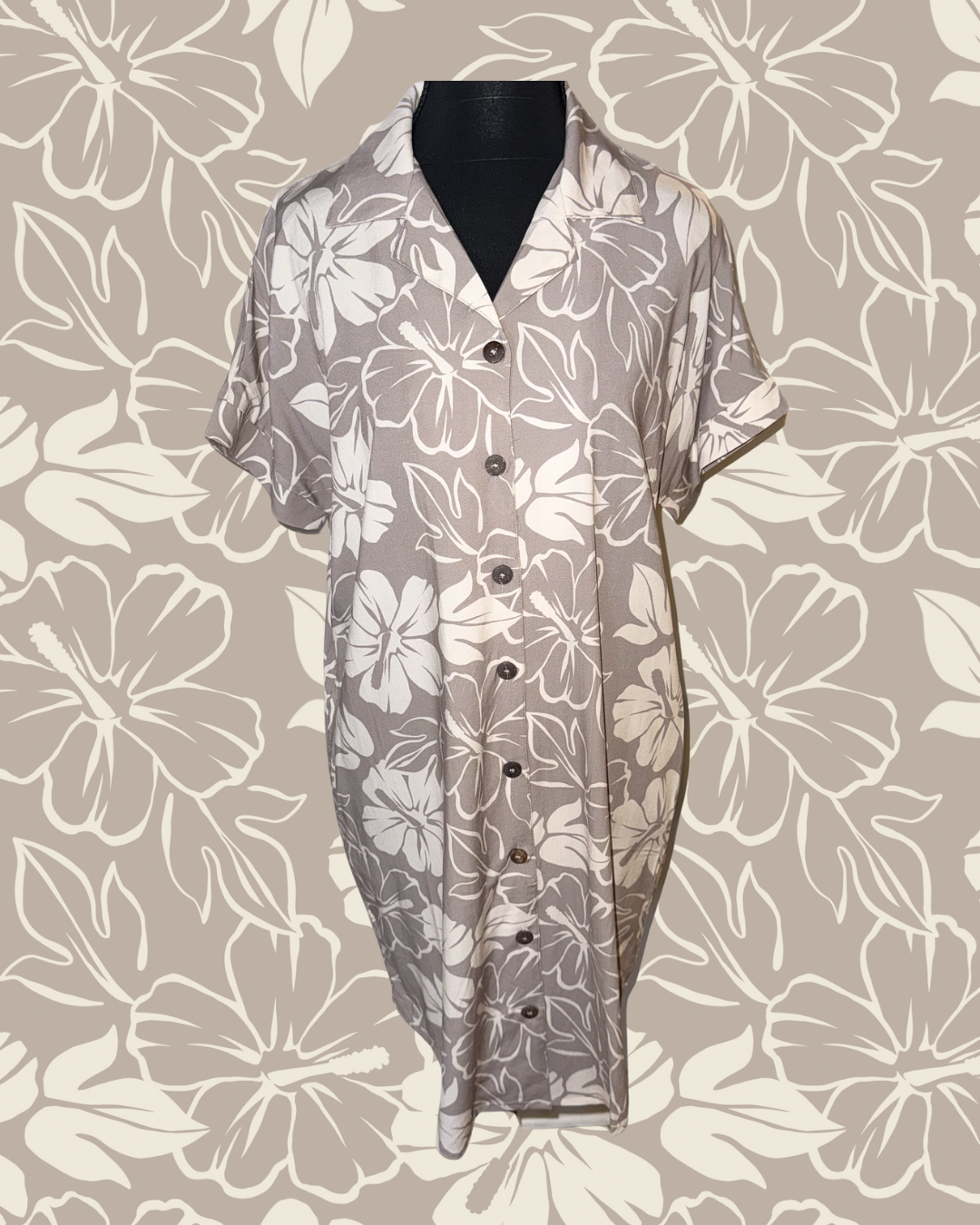 DRESS HIBISCUS RAYON/SPANDEX BLEND