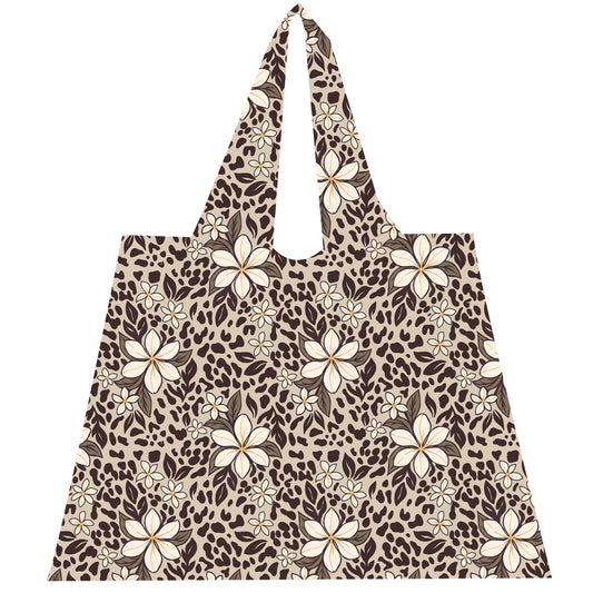 REUSABLE BAG LEOPARD PLUMERIA